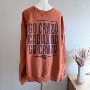 Go Crazy Cadillac Graphic Crewneck Sweatshirt - Rust Orange Auburn U